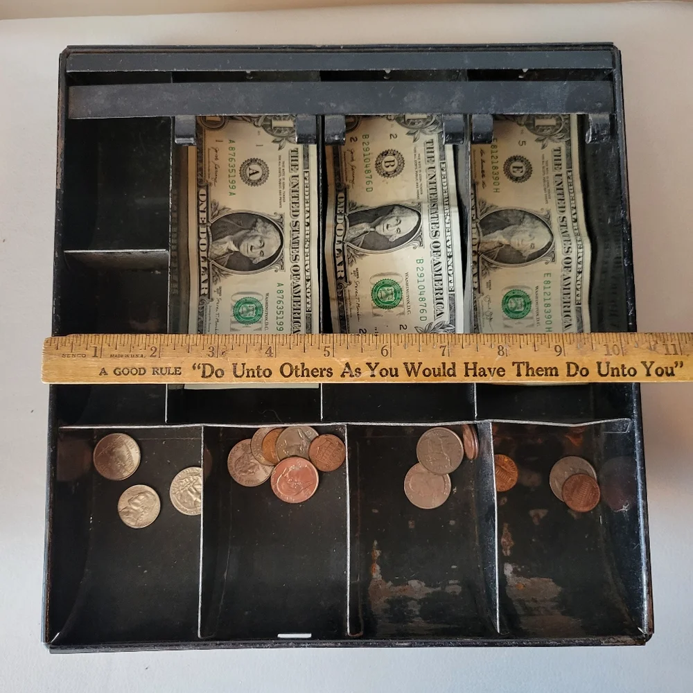 Vintage Metal Cash Register Drawer Tray ~ MCM ~ Industrial ~ Retro ~ Steampunk